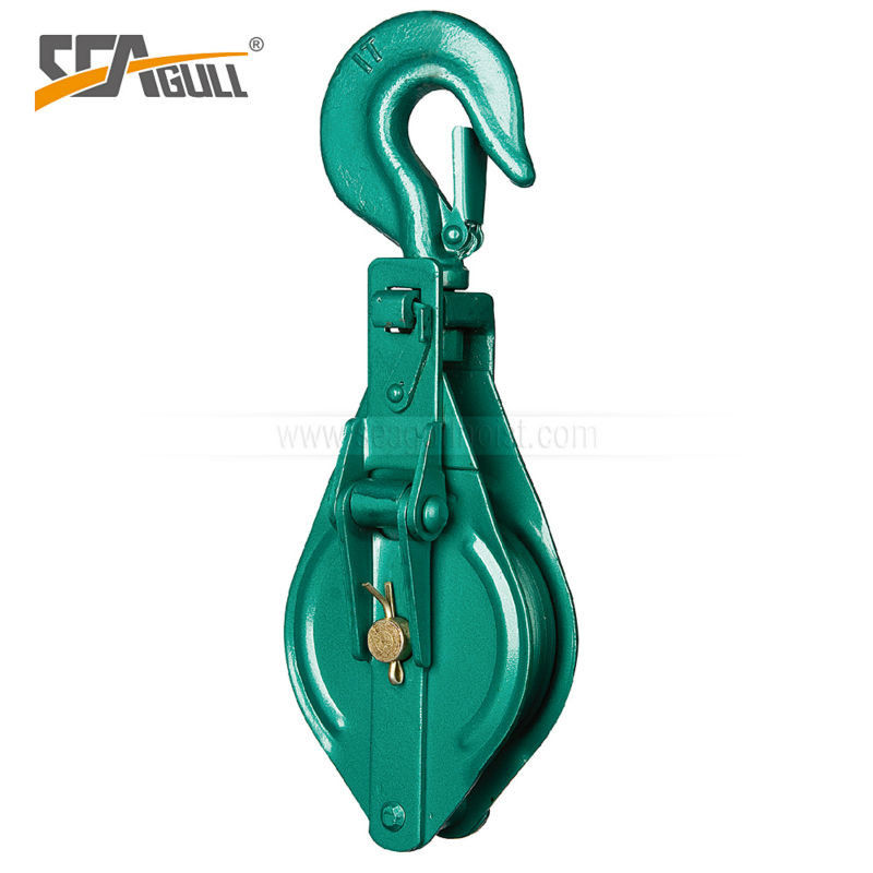 Hook Type / Eye Type Alloy Steel Single Sheave Snatch Block Pulley 1 Year Warranty